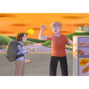 イラスト 旅の一場面